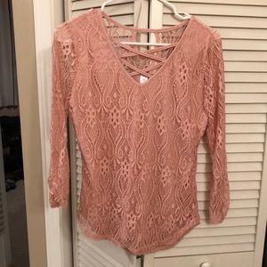 Light pink lace top